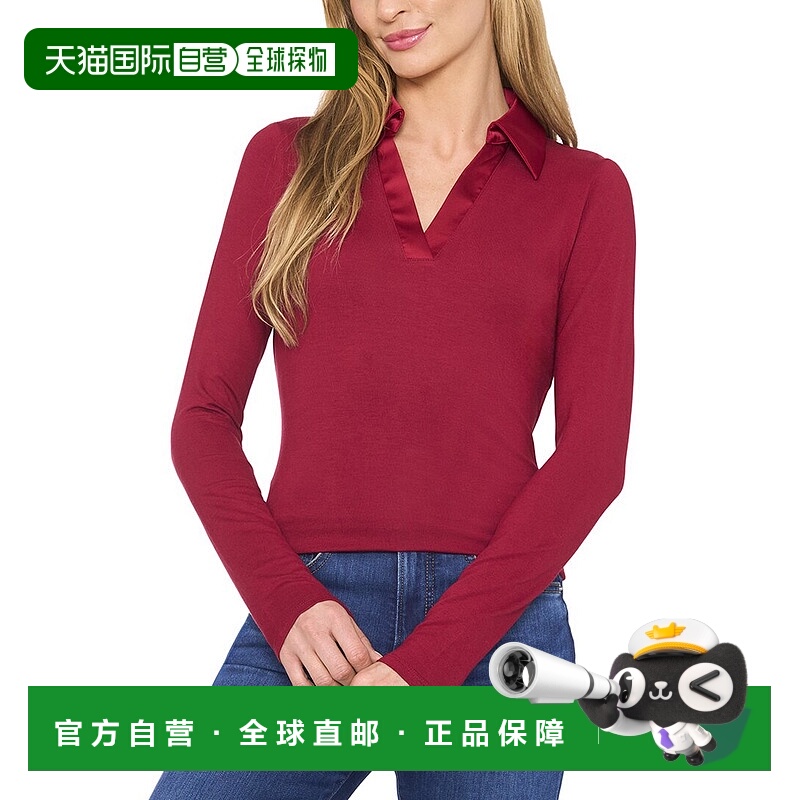 自营CeCe修身上衣-红色 美国奥莱直发