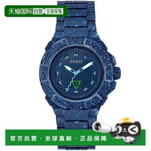 自营Guess男士NoTide海洋塑料海军蓝表盘手表-海军蓝 美国奥莱直