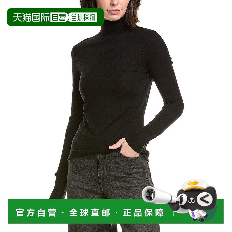 自营FRAME Denim The Slim Turtleneck Wool Sweater - black 美