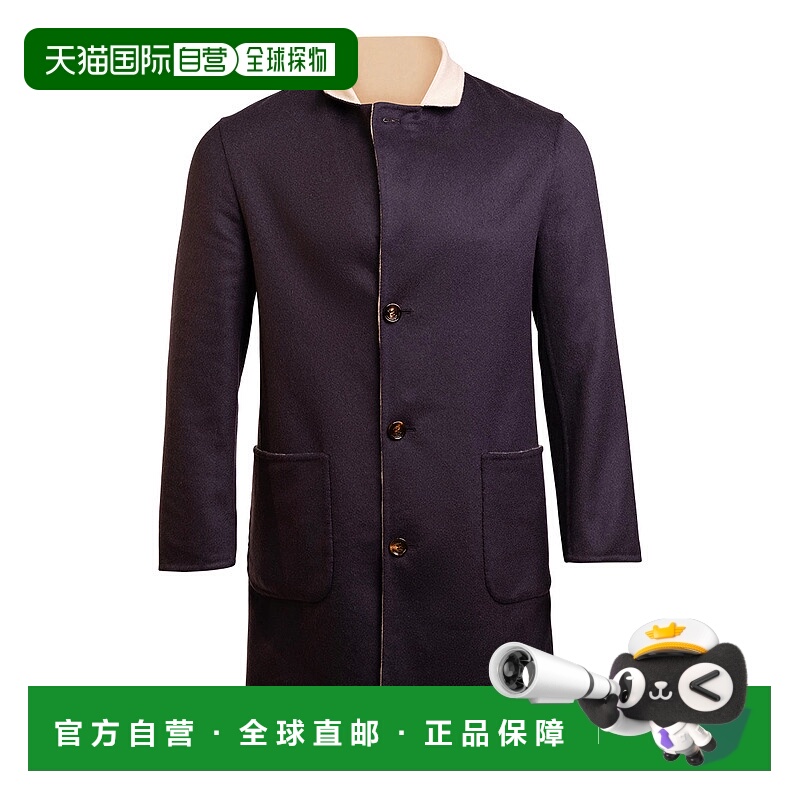 自营Kired By Kiton Parana1 Cashmere Reversible Overcoat - bl