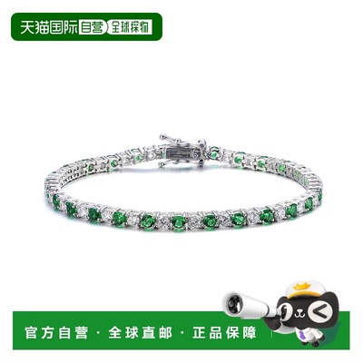 自营 geneviveGa 纯银绿白网球风手链 - 绿色 美国奥莱直发银色