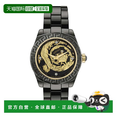 自营versaceDV One 20周年自动手表-黑色/黑色 美国奥莱直发