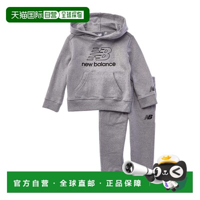 自营New Balance 2pc Fleece Hoodie & Jogger Pant Set - grey