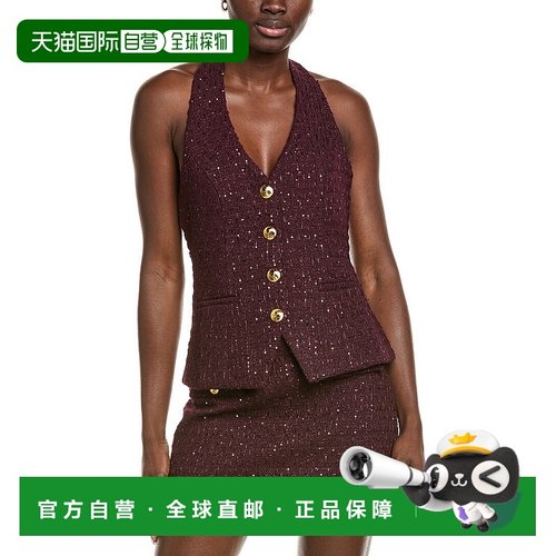 自营Endless Rose Tweed Halter Vest - red 美国奥莱直发背心