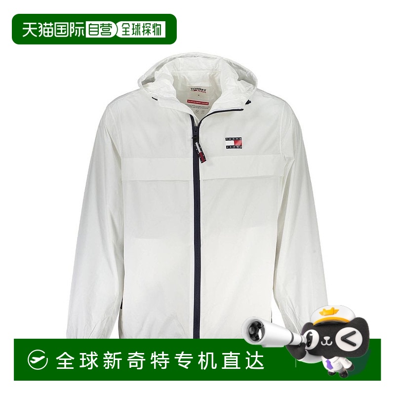 自营 Tommy Hilfiger Chic防水连帽运动男式夹克-白色【美国奥莱