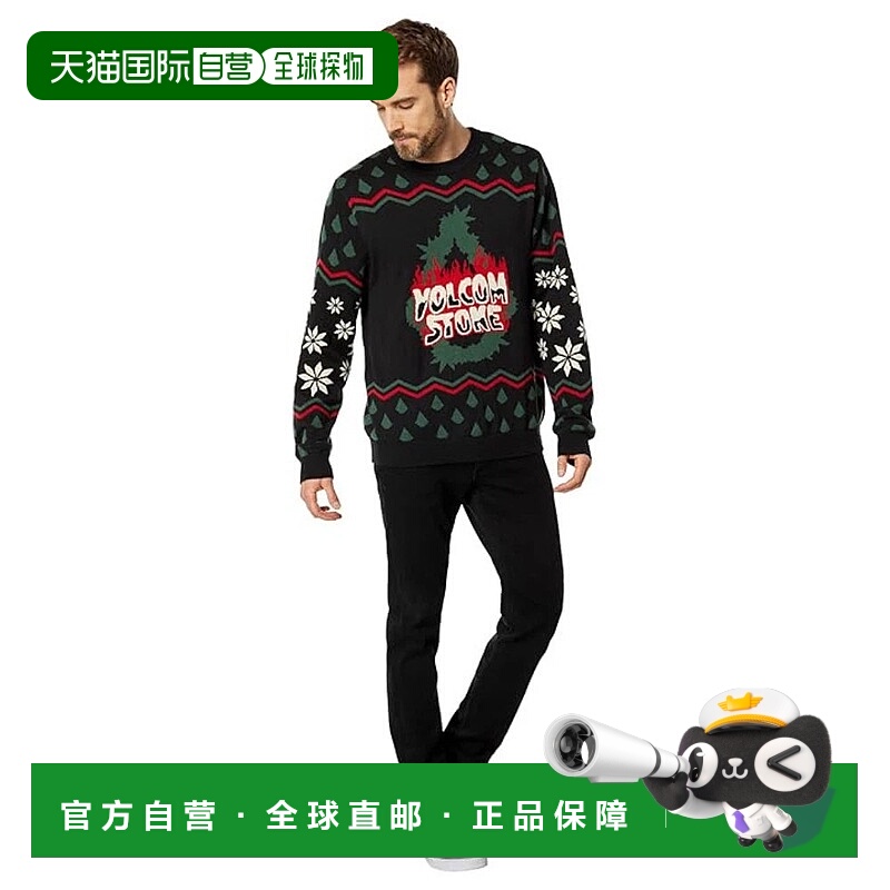 自营Volcom Holi Dazed Sweater Men's Black Long Sleeve Pullov