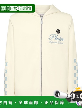 自营 philipp plein连帽衫运动夹克Cote D Azur Checkmate-灰白色
