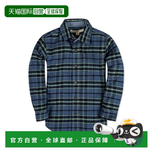 自营Hope & Henry Button-Down Plaid Flannel Shirt - green 美