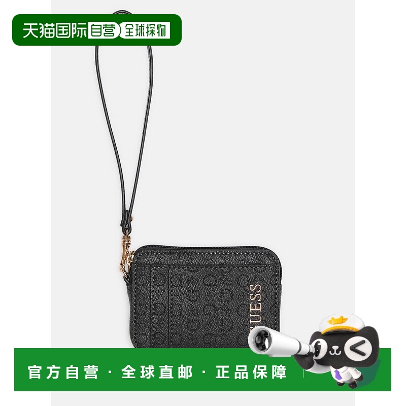 自营guessEldoria Enlarged Logo Small Zip Wristlet Wallet - c