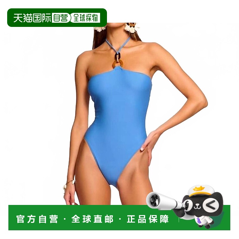 自营ramy brookMay Halter One Piece Swimsuit In Serene Blue -