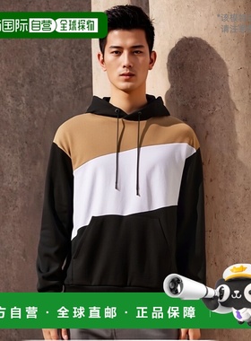 自营 Hugo Boss 男式 Sullivan 15 黑色米色白色徽标连帽衫 - 黑