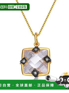 自营 genevive金色叠层立方氧化锆时尚项链 - 金色 美国奥莱直发
