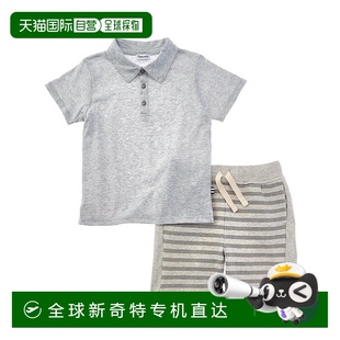 美 和短裤 splendid精美 件套海滩日 自营 套装 衫 Polo 麻灰色