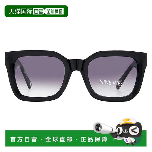 自营Nine West NW 23 483 BLK Smoke Rectangular Ladies Sunglas