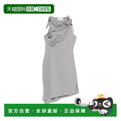 自营coperniGrey Bow Detail Cutout Asymmetric Dress - white