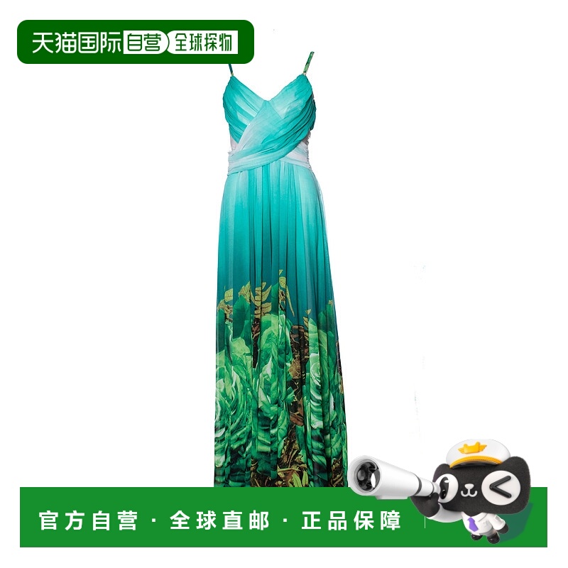 自营Roberto Cavalli Floral gown in green. - multi 美国奥莱直