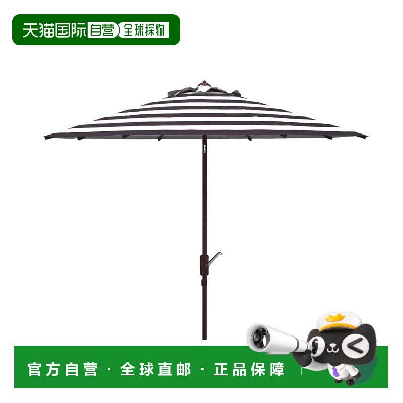 自营safaviehIris Fashion Line 11Ft Rnd 雨伞 - 黑色/白色 美国