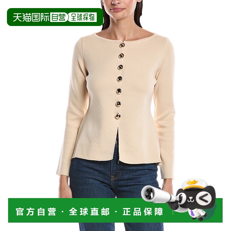 自营anna kay安娜 凯开衫-白色 美国奥莱直发长袖针织衫