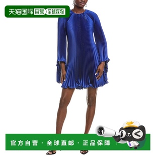 蓝色 Ruiz褶皱鸡尾酒会连衣裙 美国奥莱直发 Rene 自营