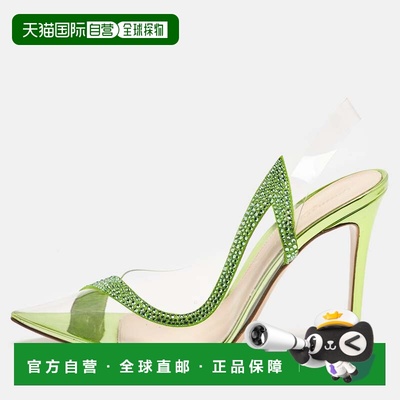 自营Gianvito Rossi Transparent/green Pvc And Suede Embellish