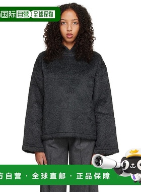 1h可退 香港直邮潮奢 Oct31 女士 灰色羊驼毛连帽衫 FW22TOP07