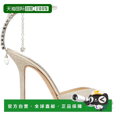 香港直邮潮奢 Jimmy Choo 周仰杰 女士 银色 Saeda 100 凉鞋 SAED