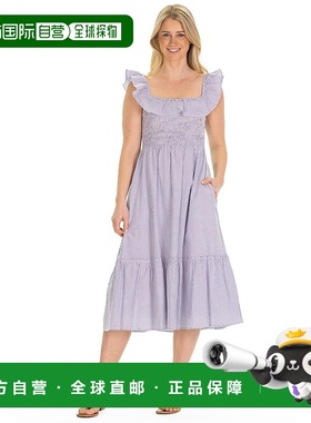 自营duffield laneThe Fleur Dress in Blue Seersucker - blue