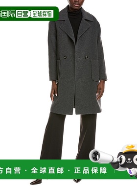 自营Cinzia Rocca Icons羊毛和羊绒混纺外套-灰色 美国奥莱直发