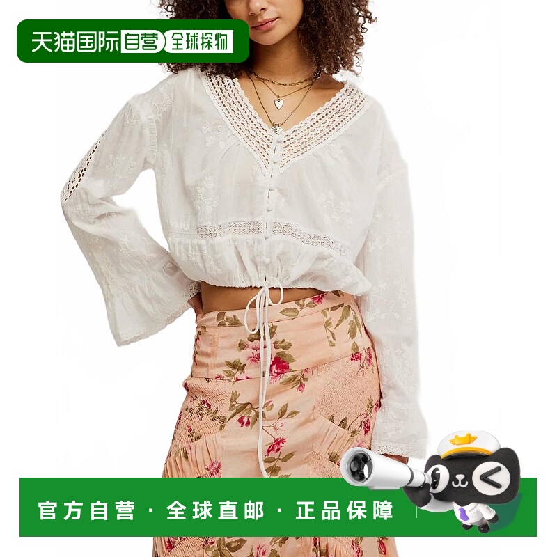 自营free peopleSweet Love Blouse In Egret - egret 美国奥莱直