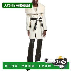 Zip Wool Blend 自营Via white Asymmetrical Coat 美国 Spiga