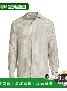 1h可退 【美国直邮】corneliani 男士 衬衫亚麻潮流时尚休闲百搭