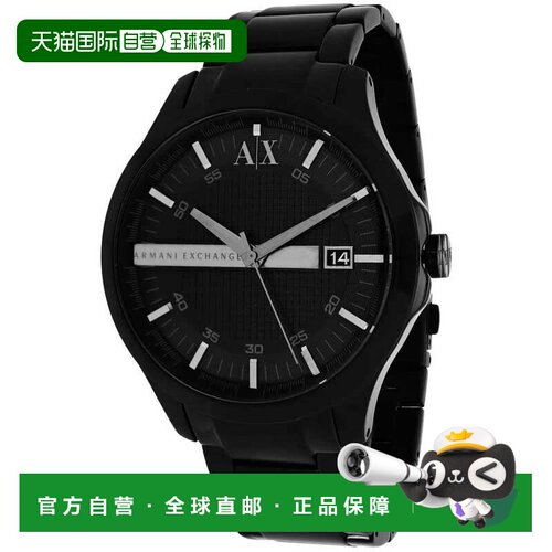 自营Armani Exchange Men's Black dial Watch - black 美国奥莱