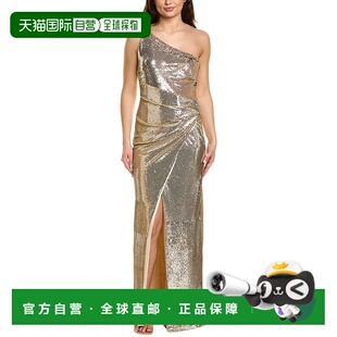 自营 Halston Adriana Gownchampagne 美国奥莱直发连衣裙长裙