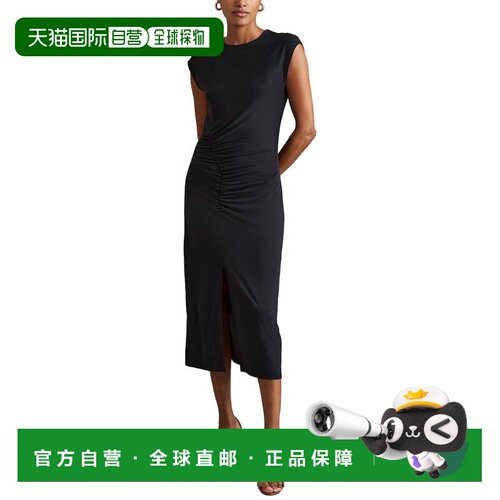 自营Reiss Lenara Cap Sleeve Jersey Sheath Dress - charcoal