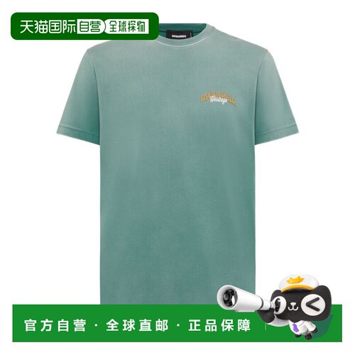 自营dsquared2Sea Green Crew Neck T-Shirt - blue 美国奥莱直发