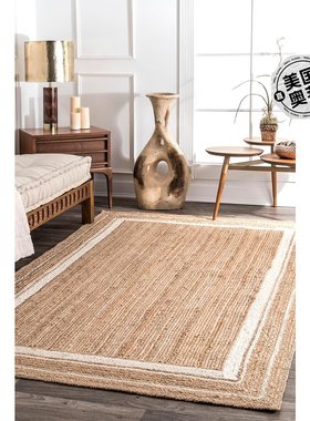 nuloom编织 Rikki Border 黄麻 - 灰白色 【美国奥莱】直发