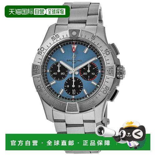 自营Breitling Avenger B01计时码表44蓝色表盘不锈钢男士手表AB0