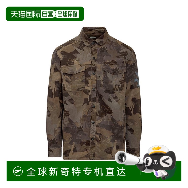 自营 Etro迷彩棉男式衬衫-棕色 【美国奥莱】直发