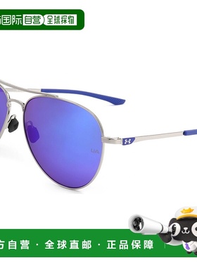 自营Under Armour中性款59毫米蓝色太阳镜-钯 美国奥莱直发安德玛