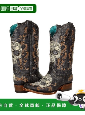 1h可退 【美国直邮】Corral Z5005 女靴 时尚舒适真皮靴子 白色骷