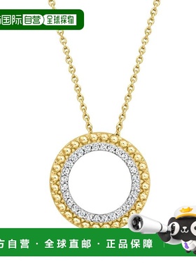 自营Ross-Simons Diamond Beaded-Edge Circle Pendant Necklace