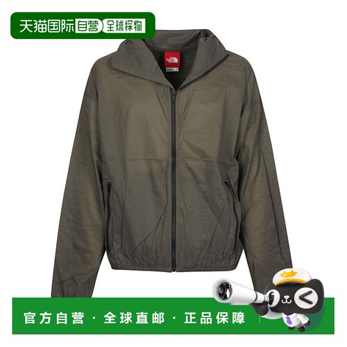 自营the north face红色盒子尼龙包装风夹克-灰色 美国奥莱直发