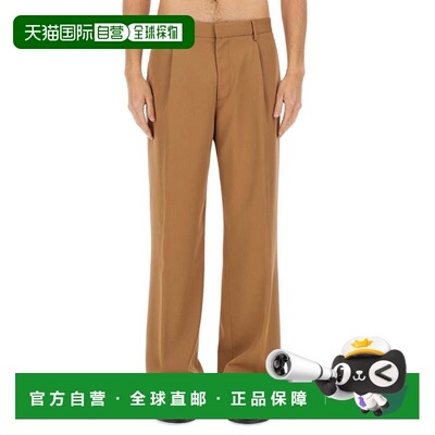 自营lardiniHigh-Waisted Brown Virgin Wool Pants - brown 美国