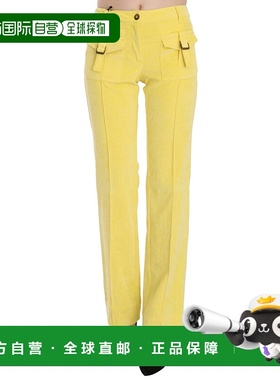 自营Just Cavalli 灯芯绒中腰直筒长裤女式长裤 - 黄色 美国奥莱