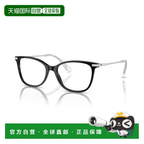 自营swarovski0sk2010 Glossy Black Rectangular Eyeglasses - w
