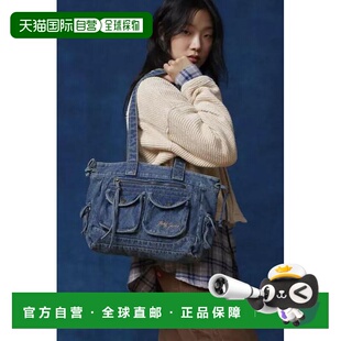 【美国直邮】bdg 女士 托特包手提包经典牛仔拉链斜挎包单肩包