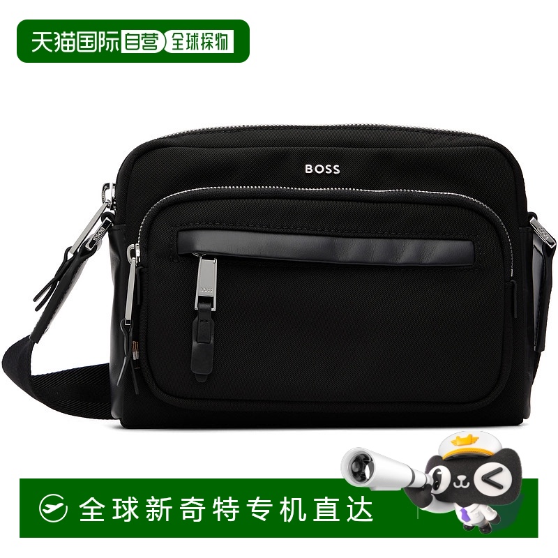 1h可退 香港直邮潮奢 BOSS 波士 男士 黑色斜挎包 50548010