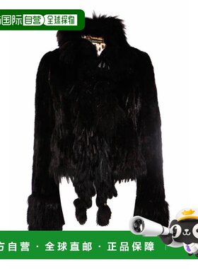 自营Roberto Cavalli, Black mink fur coat - black 美国奥莱直