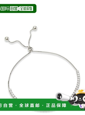 自营 savvy cie jewelsSs 925 镀玫瑰白色 Cz 拉手手链 - 白色 美