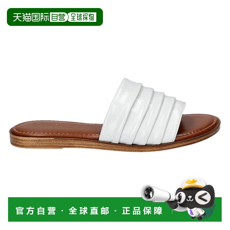 自营Bella Vita Rya-Italy Flat Sandal White Italian Leather